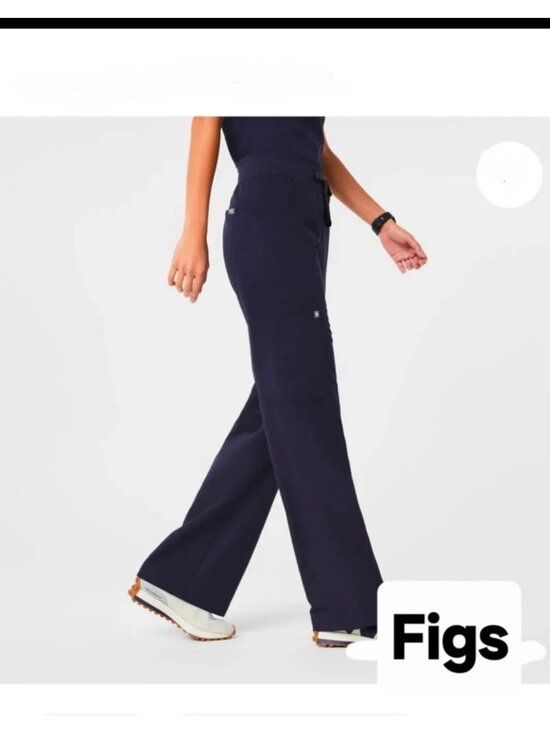 Figs Pants - Figs Womens Livingston Navy Blue Technical Collection Scrub Pants L/P